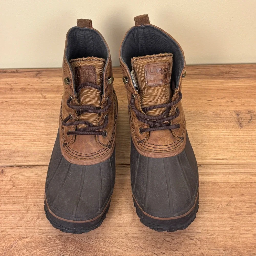UGG Zetik Waterproof Duck Ankle Boots Chestnut Men Size 8 Rain Winter Rugged